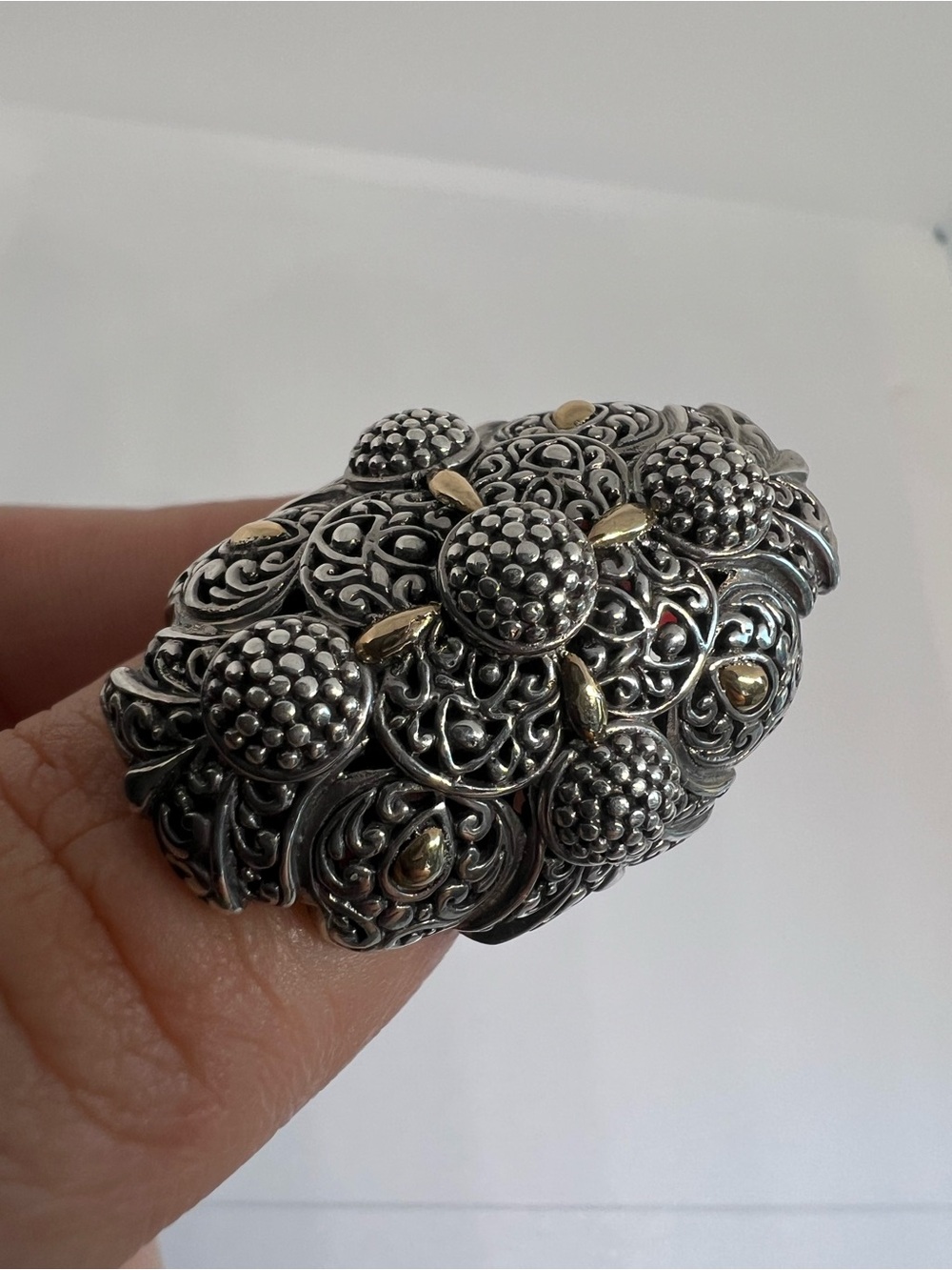 SARDA 18K and Sterling silver statement ring